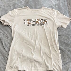 Ariat Women's Logo Tee in Cream with Gray Print